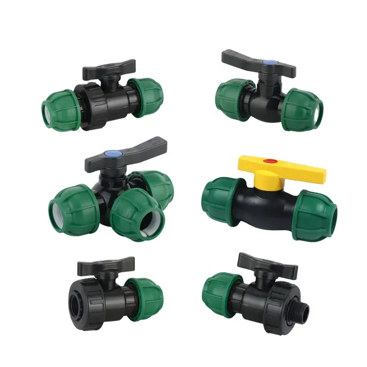 Hdpe Pipe Fitting PP compression ball valve For Water Supply