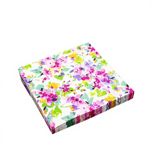 <span class=keywords><strong>Serviette</strong></span> en <span class=keywords><strong>papier</strong></span> à motifs floraux multicolores en pâte de bois vierge imprimée en couleur personnalisée pour les anniversaires, les entreprises et les restaurants - Product Image 2