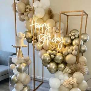 110pcs Metallic Gold And Matte White Latex Balloon Set Suitable For Birthday Wedding Party Decoration