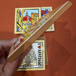 Posavasos Cuadrado de Terracota con Base de Corcho, Diseño Artístico de Lugares Emblemáticos de la Ciudad, Recuerdo de Viaje de España e Italia, Tapete para Bebidas de Café y Té - Product Image 3