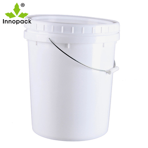 Seau à <span class=keywords><strong>peinture</strong></span> en plastique blanc PP 20L Contenant rond en plastique avec couvercle - Product Image 2