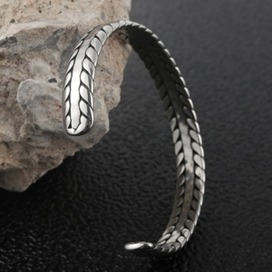 yunnique Tibetan Silver Open Cuff <b>Bracelet</b> Twisted <b>Rope</b> Design For Men And Women Fashion Jewelry Gift 280717 - Product Image 2