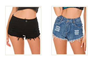 New Arrival Womans Booty High Waist Stretchy Sexy Demin Shorts Destroyed Rip Short <strong>Jeans</strong> for Women - Product Image 5