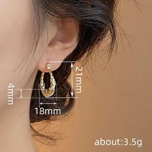 Orecchini a Cerchio Intrecciati per Donne, Stile Francese, Accessori per Orecchie da Indossare Quotidianamente - Product Image 6