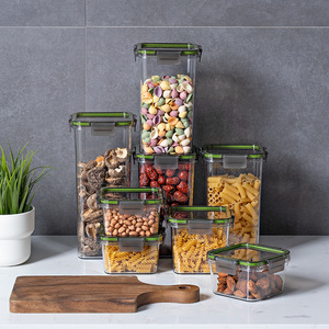 Yimei Kitchen Airtight Storage Containers Rectangle Clip On Lid 460ml 700ml 950ml 1400ml 1900ml For Pasta Nuts Grains Food - Product Image 2