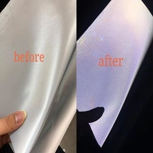 Ad alta Visibilità Riflettente Argento Brillante Nel Buio Scarpe In Pelle Sintetica Giacca Sacchetto Della Maglia Logo Materiale - Product Image 2