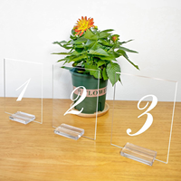 Base personnalisée en Lucite Porte-affiche en acrylique transparent Place Card Stand Holder pour le menu de mariage Table de réunion Numéros