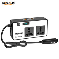 Onduleur de Voiture Portable à Onde Sinusoïdale Modifiée 200W, Alimentation DC 12V 24V vers AC 110V 220V avec Écran Numérique - Vente en Gros