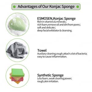 Wholesales Biodegradable Konjac Bath Sponges Wholesale High Quality Konjac Cleansing Facial Sponge - Product Image 3