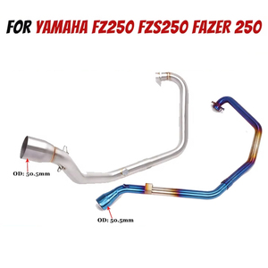 Système d'échappement pour <span class=keywords><strong>moto</strong></span>, échappement en acier, tuyau de liaison avant, connexion 51 mm, silencieux pour Yamaha FZ250 FZS250 <span class=keywords><strong>Fazer</strong></span> 250, acier inoxydable - Product Image 4