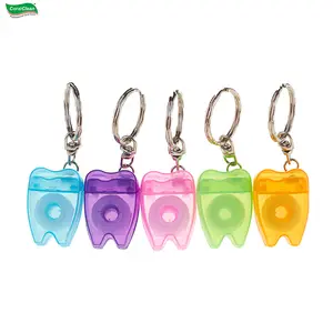 10 מטרים 15 מטרים חוט דנטלי Keychain שן צורת עבור שיניים ניקוי קל לנשיאה