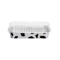 Gobelet à gâteau miniature en aluminium jetable rectangulaire de 200 ml avec couvercle pour la pâtisserie à domicile