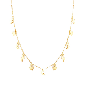 Collier ras du cou ROXI Trend S925 en argent sterling INS, mini étoile, lune et éclair, à superposer - Product Image 1