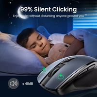 UGREEN Mouse Nirkabel 6 Tombol Senyap Blue-tooth 5.0 dan 2.4G Penerima USB Mini Nirkabel 5 Level 4000DPI untuk PC Laptop