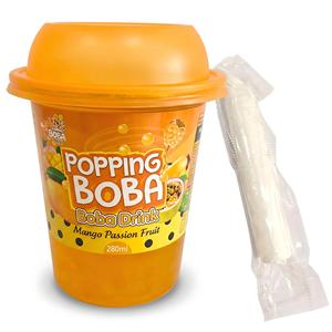 Boisson RTD en gros à la mangue et au fruit de la passion avec boba éclatant 280ml |   Perles de Boba Éclatantes au <span class=keywords><strong>Jus</strong></span> Exotique avec Paille – Testé en Supermarché - Product Image 1
