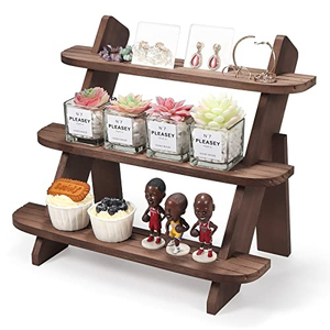 Étagère de rangement en bois naturel, support pour plantes d'intérieur et d'extérieur, pour Funko Pop, boucles d'oreilles, bagues, bijoux, organisateur de comptoir de salle de bain - Product Image 4