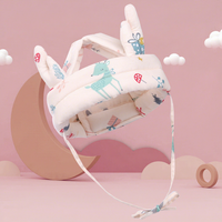 Casque anti-collision pour bébé et tout-petit, dessin animé, anti-chute, pour apprendre à marcher, doux, respirant, lavable, quatre saisons, en polycoton perlé