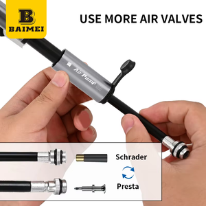 <span class=keywords><strong>Pompe</strong></span> BAIMEI mini intégrée en alliage d'aluminium haute pression 120 PSI, valve Schrader/Presta, écologique, durable, étanche - Product Image 4