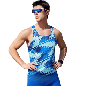 Débardeur de course pour homme à sublimation, séchage rapide, sans coutures, respirant, écologique, léger, pour marathon - Product Image 1