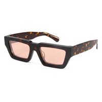 Lunettes de soleil tendance en acétate épais pour hommes, lunettes de soleil carrées polarisées pour femmes, lunettes de soleil rectangulaires pour hommes, style œil de chat
