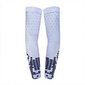 Mangas de Ciclismo Unisex con Patrón Hexagonal, Anti-UV, Transpirables, de Spandex y Poliéster, Compresión Deportiva para Adultos - Product Image 1