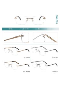 <span class=keywords><strong>Lunettes</strong></span> <span class=keywords><strong>de</strong></span> <span class=keywords><strong>vue</strong></span> unisexes personnalisées avec logo doré, monture carrée sans bord en acier inoxydable pour hommes et femmes - Product Image 6