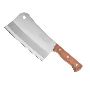 Cutelo de açougueiro profissional resistente, venda quente de faca profissional de 7 polegadas, para açougueiro com cabo de madeira e faca picadora de adesivo