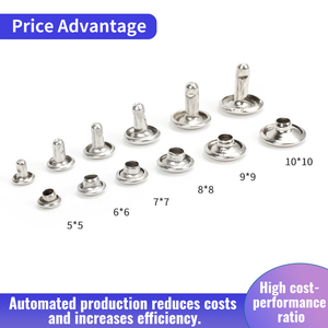 金属製両面カシメ鋲：シルバー・ゴールド、2mm/8mm/9mm 装飾用リベット、ジーンズ・バッグ・靴・革製品用 - Product Image 2