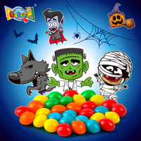 Groothandel OEM Private Label Halloween 4g Skittle-achtige kauwgom snoep voor groothandel, fruit smaak, BRC ISO gecertificeerd kauwgom snoep