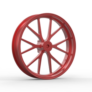 Özel Dövme Monoblok Retro Cruiser Motosiklet Tekerlekleri, 18x5.5 İnç, Kırmızı Altın Siyah Toz Boya Kaplamalı Jantlar, Bagger Modifikasyonu için - Product Image 1