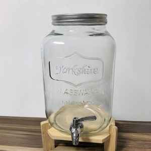 Distributeur de boissons en verre transparent 3L 4L 5L 8L <span class=keywords><strong>10L</strong></span> avec robinet, système de versement, écologique, style américain, pour cuisine - Product Image 5