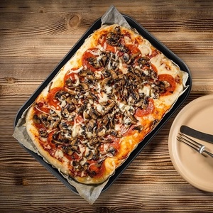 Không dính Cheesecake <span class=keywords><strong>Pan</strong></span> <span class=keywords><strong>springform</strong></span> bánh pan14 x 9 inch lớn hình chữ nhật Bánh <span class=keywords><strong>Pan</strong></span> với có thể tháo rời dưới màu đen bakeware - Product Image 6