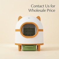 Bac à litière intelligent pour chat en plastique, automatique, facile à nettoyer, grande capacité 60L, édition amusante avec oreilles de chat, toilette pour chat, OEM personnalisé