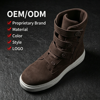 Bottes montantes tendance en cuir véritable et daim café 2026, style esthétique, triple sangle, baskets urbaines, fermeture à bouton, futuristes