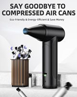 Souffleur d'air électrique portable haute vitesse sans balais 100 000 tr/min pour usage intensif, avec batterie 1100 mAh*3 pour voiture/bureau