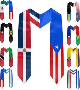 Écharpe de graduation <span class=keywords><strong>Jordan</strong></span> et drapeau américain, châle de graduation pour étudiants étrangers, études internationales, personnalisable - Product Image 3