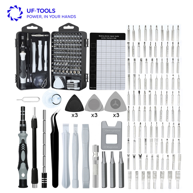 117 in 1 DIY Cell Phone Repair Kit OEM Precision Steel Handle CRV Screwdriver Bit Set Magnetic Electronic Repair Tool Set