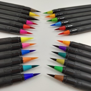 100 couleurs uniques double pointe croquis Art personnalisé en Nylon pointe de brosse aquarelle <span class=keywords><strong>pinceau</strong></span> marqueur stylos - Product Image 2
