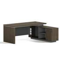 Meubles de bureau modernes écologiques et durables en MDF pour PDG, directeur, bureau de direction en forme de L et chaise de bureau