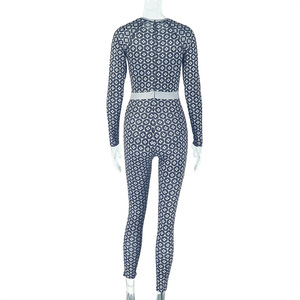 Monos ajustados informales de una pieza para mujer, <span class=keywords><strong>mono</strong></span> de manga larga estampado, de una pieza, 2025, para mujer - Product Image 4