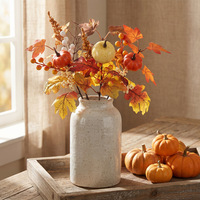 Décoration murale artisanale en mousse à thème floral d'automne, branche de citrouille faite à la main, décoration festive, décoration de table de Thanksgiving