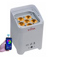 Prix d'usine Fonction sans fil Boîtier blanc 6x18w Alimenté par batterie LED DMX RGBW Lumière de scène LED