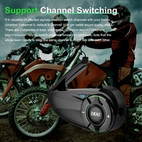 Casque de moto EJEAS Q8 avec intercom FM pour 6 motards, Full Duplex MESH Bluetooth, matériau ABS