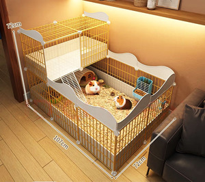 Lồng cho lợn guinea trên 2 tầng lồng tự tháo rời lồng nhỏ động vật/vật nuôi hàng rào trong nhà guinea lợn lồng làm tổ thỏ/mèo lồng - Product Image 4
