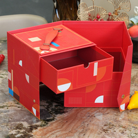 Boîte en carton carrée classique à poignée haute résistance, laminée avec de nouveaux matériaux, bon prix