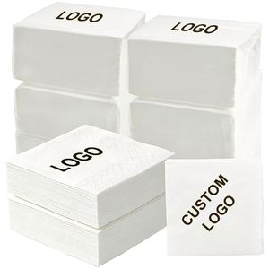Custom Eco Napkins Bulk Double Layer Embossed Wood Pulp 230mm Disposable for Party - Product Image 1