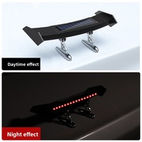 Nouveau feu arrière LED 9W rouge à énergie solaire pour modification de voiture, mini spoiler de toit à effet dynamique, avertissement arrière 12V