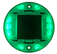 Réflecteur routier solaire LED œil de chat, rond, en plastique, à 360 degrés, haute intensité, prismatique, pour marquage routier, avec une visibilité supérieure à 800 m