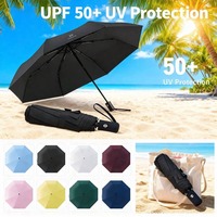Parapluie pliant automatique sur mesure, coupe-vent, protection UV, soleil et pluie, portable, compact, multicolore, production en gros, entrepôts