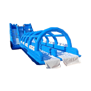 Grand toboggan gonflable gonflable gonflable <span class=keywords><strong>de</strong></span> course d'écrasement bleu fait sur commande pour le produit du fabricant d'adultes-<span class=keywords><strong>jeu</strong></span> gonflable d'amusement <span class=keywords><strong>de</strong></span> trampoline - Product Image 1